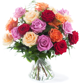 Bouquet of mixed roses (short stem)